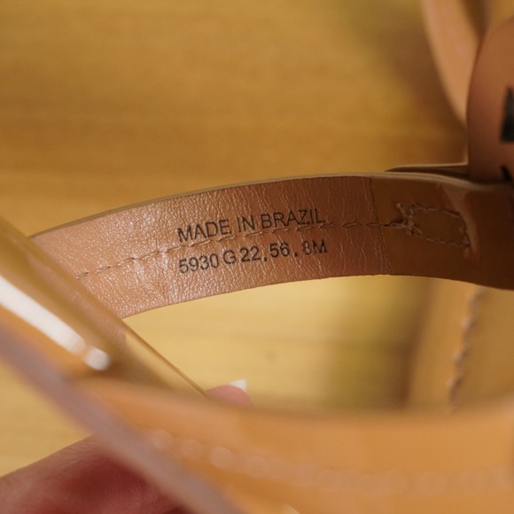 Tory Burch Miller Sandals Womens 8M Tan Patent Leather Logo Thong Flip Flops - Picture 6 of 6